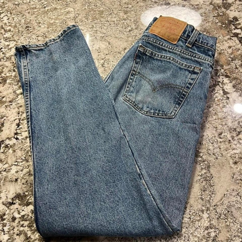 Vintage 1990s Levis 505 Regular Fit Straight Leg Jeans Blue W34 L31 Made in USA